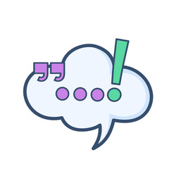 Speech Bubble with Punctuation and Question Marks