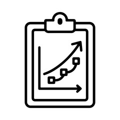 Analytics clipboard outline, predictive analysis icon, data forecasting interface, intelligent analytics design, prediction system symbol, business intelligence technology