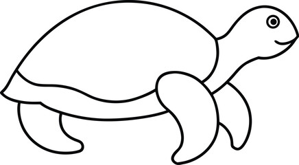 funny cartoon turtle vector illustration