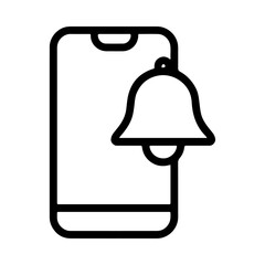 Phone alert outline, mobile notification icon, alert system interface, intelligent warning design, notification technology symbol, communication alarm system