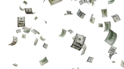 US Dollar Banknotes Flying Transparent PNG. money rain effects, finance-themed graphics, business...