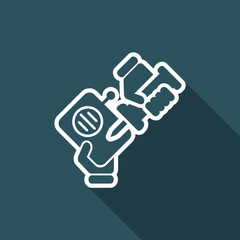 Vector illustration of single isolated radio repairer icon