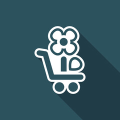 Vector illustration of single flower sale icon
