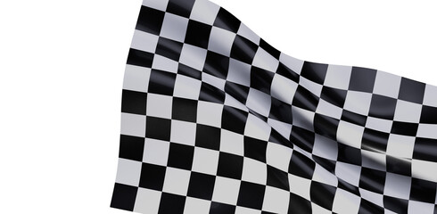 Fototapeta premium High-quality image of a checkered flag waving, perfect for sports, victory, and competition themes.