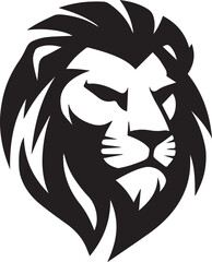 Wild lion and wolf head tattoo design, a tribal black silhouette illustration