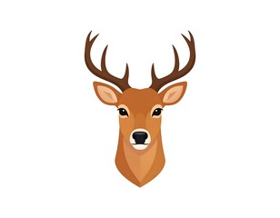 Deer head, flat design,  profile view