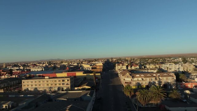 City scape DRONE SHOT OF NAMIBIA CITY