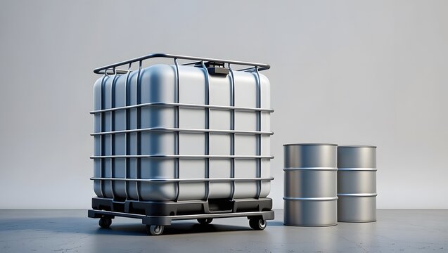 Modern IBC Container and Barrels Industrial Storage