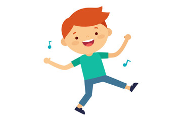 boy running on white background