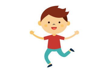boy running on a white background