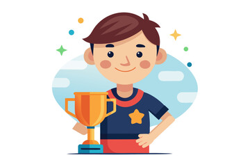 boy with trophy