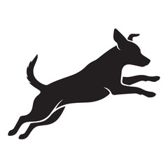 Playful Dog Silhouette Collection – Jumping, Running, Playing Puppy Vector Set on White Background