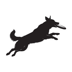 Playful Dog Silhouette Collection – Jumping, Running, Playing Puppy Vector Set on White Background