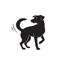 Playful Dog Silhouette Collection – Jumping, Running, Playing Puppy Vector Set on White Background