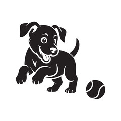 Playful Dog Silhouette Collection – Jumping, Running, Playing Puppy Vector Set on White Background