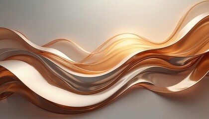 Abstract 3D composition features flowing curved glass layers with soft ambient light. Smooth, glossy surfaces create depth, diffusion. Modern, elegant design suggests luxury, sophistication,