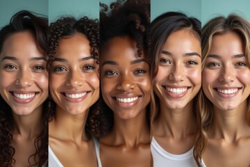 Fototapeta premium Diverse Women Celebrating Happiness: A Beautiful Photo Collage