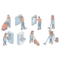 Professional Cleaning Service Team at Work.