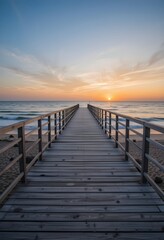 Fototapeta premium wooden pier at sunset