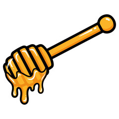 Golden Honey Dipper with Dripping Sweet Nectar.