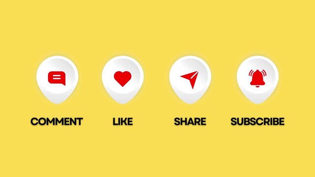 Youtube outro animated like subscribe sub subscriber lower thirds CTA subscribed like share and comment animation