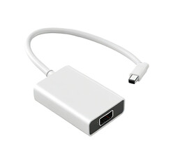 Fototapeta premium White USB-C to DisplayPort adapter, isolated on black