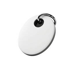 White round key tracker, keyring, studio shot, blank, advertising