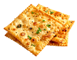 Indian mathri crispy snack for Diwali Holi and festive celebrations isolated on transparent background