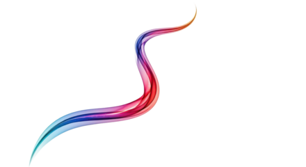 Abstract colorful rainbow wave smoke trail graphic isolated vector on white background