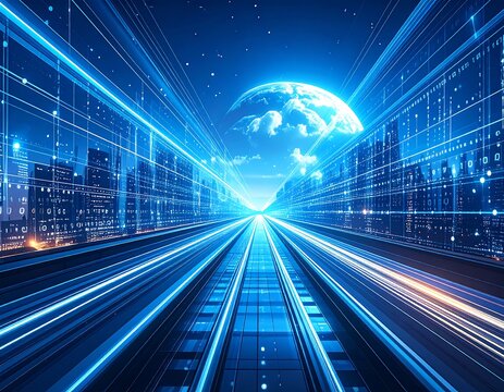 Futuristic cityscape tunnel - Powered by Adobe