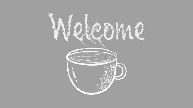 Handwritten Welcome Animation - Coffee Shop Chalkboard Vibes Transparent