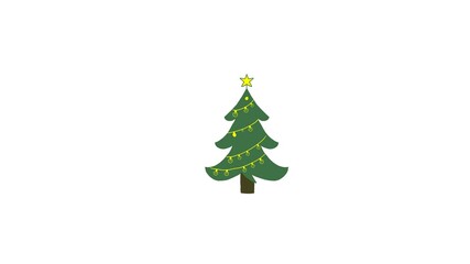 christmas tree doodle isolated on white background