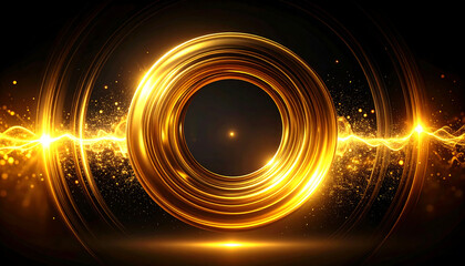 Golden Ring of Light Abstract Energy and Power Concept