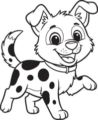 Fototapeta premium Dog coloring page for kids, children or adult
