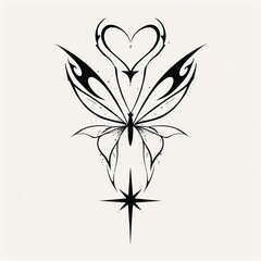 Obraz premium Heart & Star Butterfly