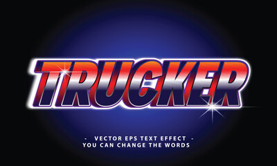 Trucker Text Effect Design Template
