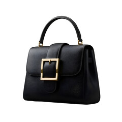 black leather bag cut out background