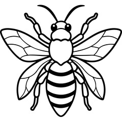 Minimalist Bee Line Art Illustration