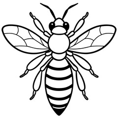 Minimalist Bee Line Art Illustration