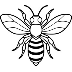 Minimalist Bee Line Art Illustration