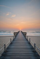 Naklejka premium wooden pier at the beach