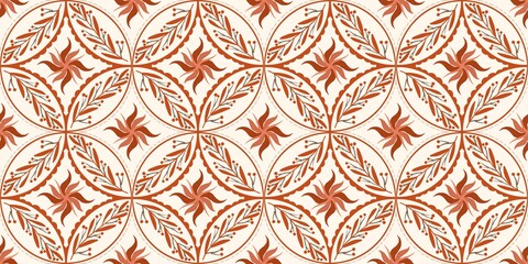 Fototapeta premium Autum Winter Pattern Background Illustration For Cover, Banner, Notes. Fall Winter Aesthetic Background. Plant And Flower Pattern Background.