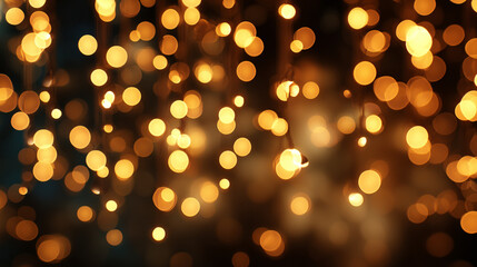 The scene features numerous glowing, round lights against a dark background. The lights vary in size and intensity, creating a blurred, dreamy appearance