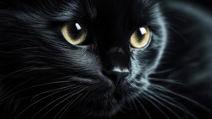 Close-up of a black cat's face (2)