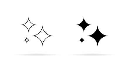 AI generate sparkle icon set. Artificial intelligence magic light and smart effect symbol