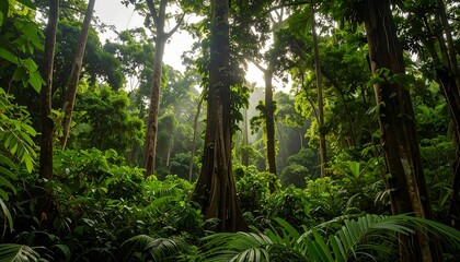 Lush tropical forest canopy