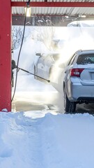 Car wash in winter