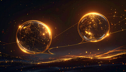Golden Celestial Spheres A Cosmic Connection of Light and Energy