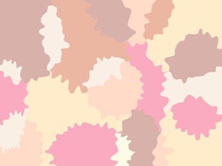 Obraz premium Soft Pastel Abstract Organic Blob Pattern. Gentle Wavy Shapes Background in Muted Tones. Dreamy Abstract Camouflage with Smooth Edges