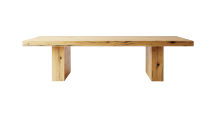 Wooden table isolated on transparent background for product placement or design